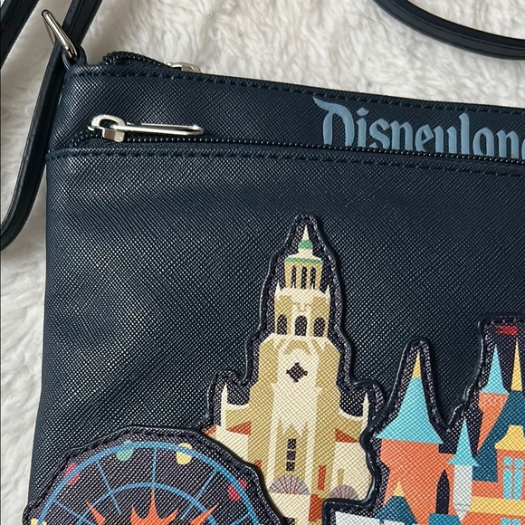 Disney Crossbody Bag with Castle and Ferris Wheel Design - Black and Multicolor - Picture 3 of 7